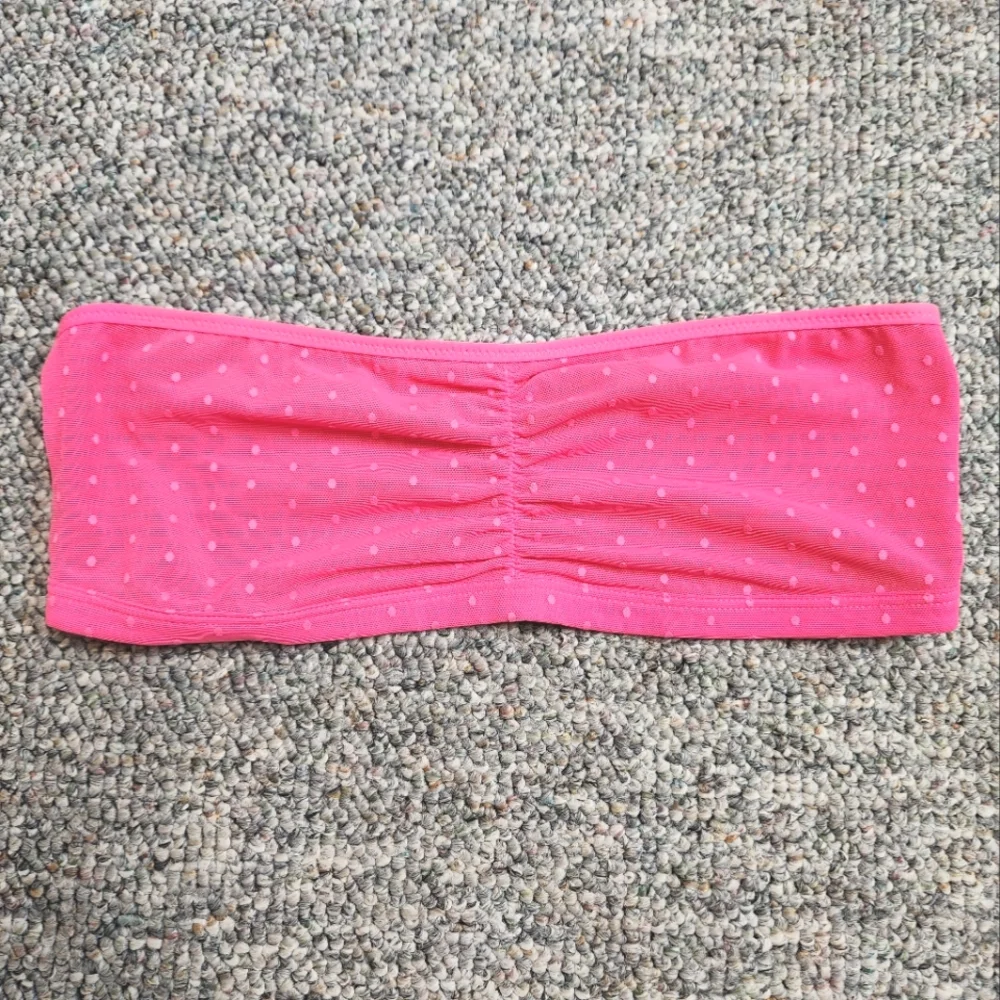 Under Armour Undercover Strapless Pink Dotted Mesh Bra M